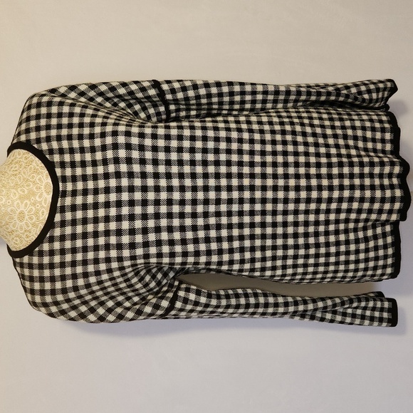 J Jill Sweater Black Gingham Reversable Crew Neck Long Sleeve Farmhouse Size M - Picture 2 of 13